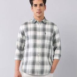 Men Checked Regular Fit Shirt with Spread Collar-image-2