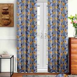Set of 2 Leaf Print Door Curtains-5