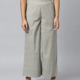 Women Micro Print Straight Fit Palazzos-13