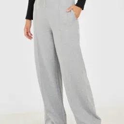 Women Pintuck Drawstring Waistband Wide Leg Joggers-image-5