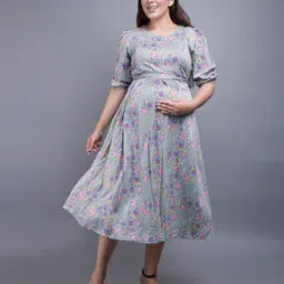 Floral Print A-Line Dress-image-51