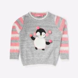 Embroidered Sweater with Pom-Poms-image-13