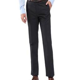 Men Relaxed-Fit Flat-Front Trousers with Insert Pockets-picture-5