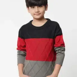 Geometric Patterned-Knit Round-Neck Sweater-image-62