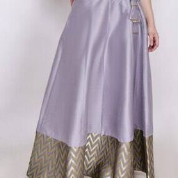 Women Chevron Print Flared Skirt with Side Tie-Up-picture-49