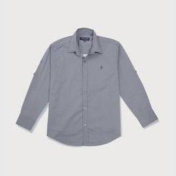 Oversized Shirt with Spread Collar-image-0