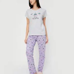 Women Graphic Print T-Shirt & Pyjamas Set-picture-20