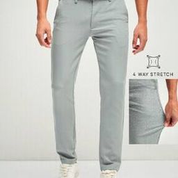 Men Slim Fit Flat-Front Trousers-image-104