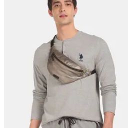 Regular Fit Heathered Henley T-Shirt-picture-32