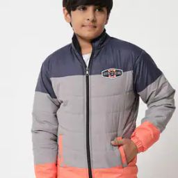 Colourblock Puffer Jacket with Slip Pockets-19