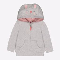 Zip-Front Hoodie with Bunny Embroidery-picture-44