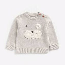Textured Round-Neck Sweater with Applique-image-94