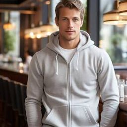 Men Zip-Front Regular Fit Hoodie-image-27
