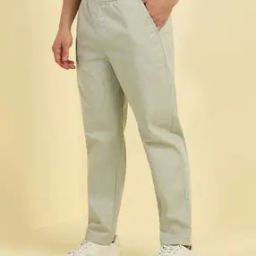 Men Straight Fit Flat-Front Trousers with Insert Pockets-picture-8