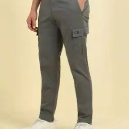 Men Straight Fit Flat-Front Trousers with Insert Pockets-picture-4