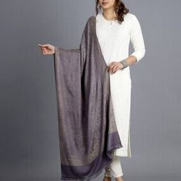 Women Paisley Print Stole with Fringed Hem-image-70