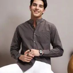 Men Cotton Slim Fit Shirt with Patch Pocket-image-85