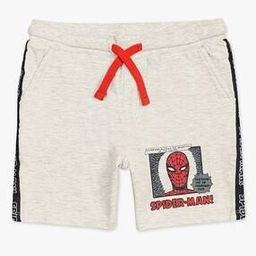 Spiderman Print Mid-Rise Shorts-image-12