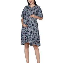 Printed Fit & Flare Maternity Dress-image-8