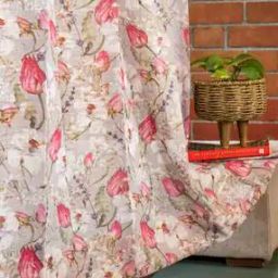 Pack of 2 Floral Printed Sheer Door Curtains 7 feet-29