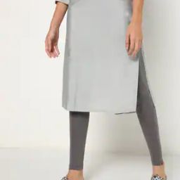 Ankle-Length Leggings with Elasticated Waist-image-37