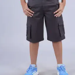 Boys Regular Fit Flat-Front Cargo Shorts-image-18