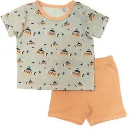 Graphic Print T-Shirt & Shorts Set-10