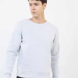 Crew-Neck Sweatshirt with Ribbed Neckline-image-90