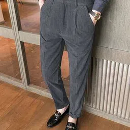 indiclub Men Relaxed Fit Pleated Trousers-picture-24