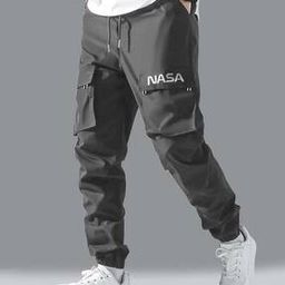 Men Typographic Print Joggers with Drawstring Waist-picture-7