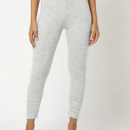 Heathered Leggings with Elasticated Waist-image-5