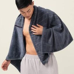 Set of 2 Cotton Bath Towels 59" x 30"-image-33