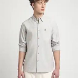 Men Tailored Fit Shirt with Embroidered Logo-image-55