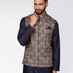 Floral Print Nehru Jacket-32