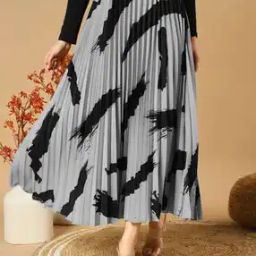 Women Printed Maxi Flared Skirt-image-50
