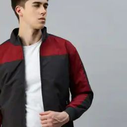 Colourblock Slim Fit Jacket with Zip-Front-2