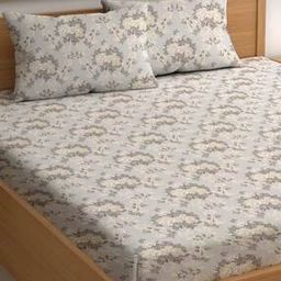 210 TC Floral Print Double Bedsheet with Pillow Covers-44