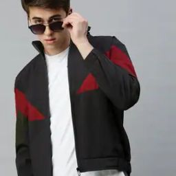 Colourblock Slim Fit Jacket-image-71
