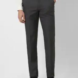 Men Slim Fit Flat-Front Trousers with Insert Pockets-image-97