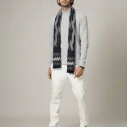 handicraft-palace Men Checked Scarf with Tassels-picture-29