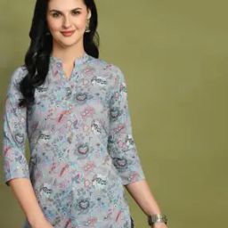 Women Floral Print Straight Kurti-image-13