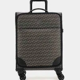 Geometric Print Soft Body Small Trolley Bag-0