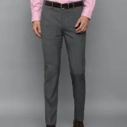 Heathered Slim Fit Flat-Front Trousers-image-99