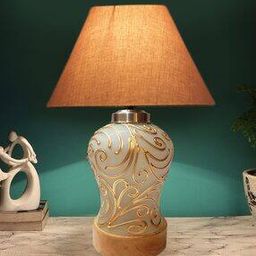 Table Lamp with Shade & Wooden Base-12