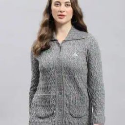 Women Collar Neck Front Open Cardigan-image-3