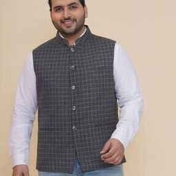 Men Checked Nehru jacket-13