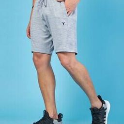 Men Logo Print Slim Fit Knit Shorts with Elasticated Drawstrings Waist-picture-0