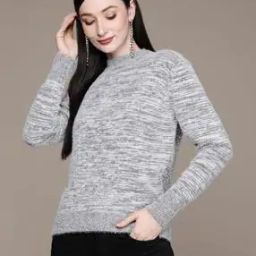 Heathered Round-Neck Sweater-image-43