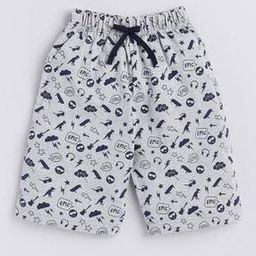 Graphic Print Shorts with Drawstring Waist-image-57