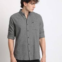 Men Checked Slim Fit Shirt with Patch Pocket-image-12
